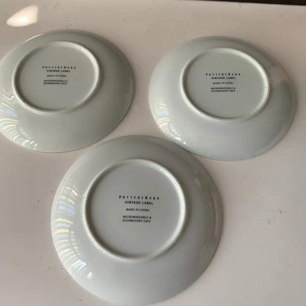 POTTERY BARN VINTAGE LABEL 3 CHEESE PLATES